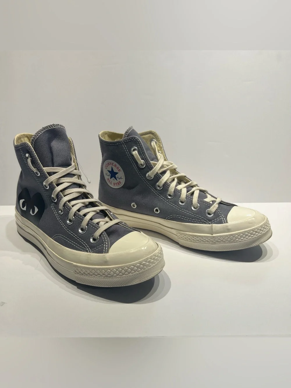 Converse x Comme des Garcons CDG Play All Star Chuck Hi Grey Sz M 7 W9 - Picture 3 of 7